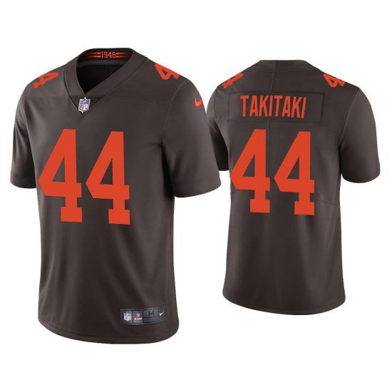 Men Cleveland Browns #44 Sione Takitaki Nike Brown Alternate Game NFL Jersey